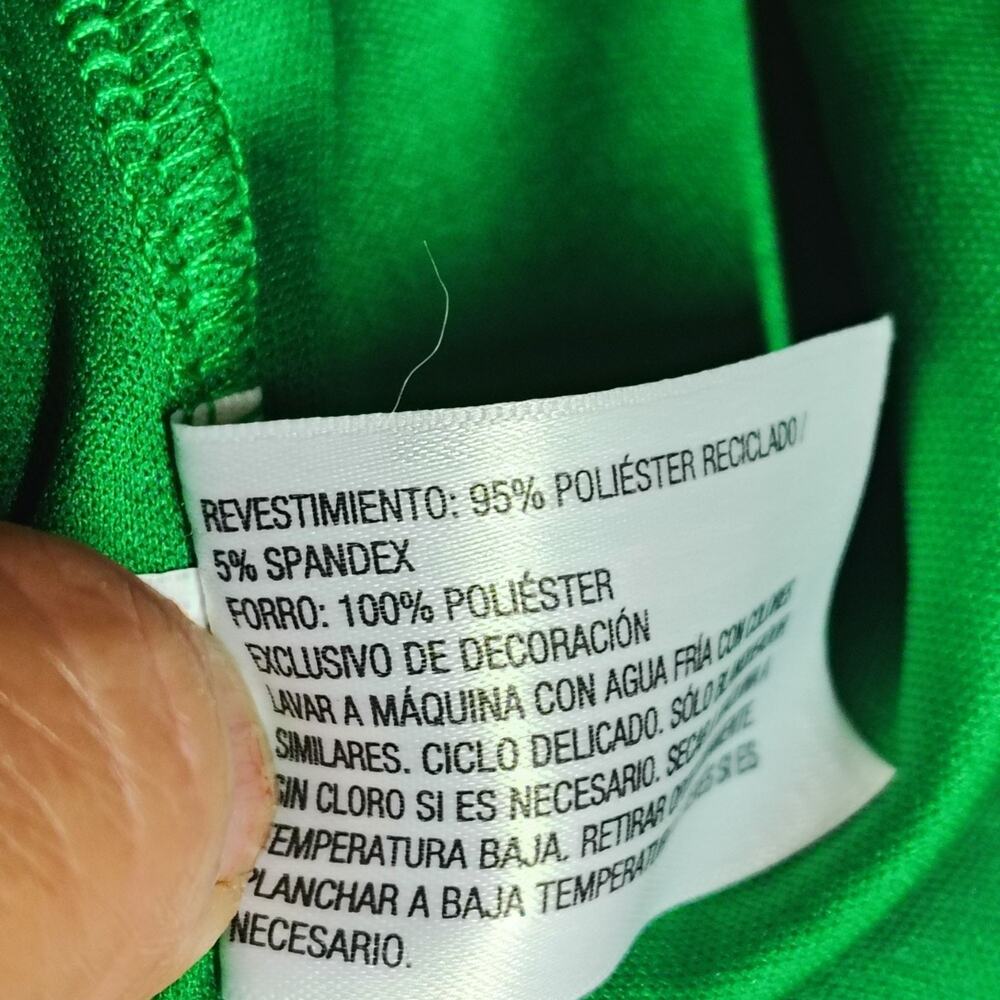 Wild Fable Y2K Vtg Emerald Satin Lace Up Back Midi Dress Side Slit Women's Large - Picture 13 of 15